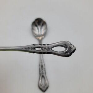 2pc Northland Stainless Korea Shubert Sugar Spoons Floral Cutout Handle